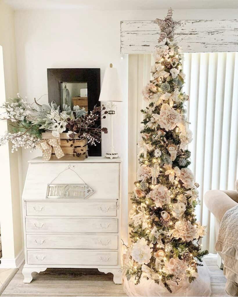 Slim Pencil Christmas Tree Decorating Ideas Photo