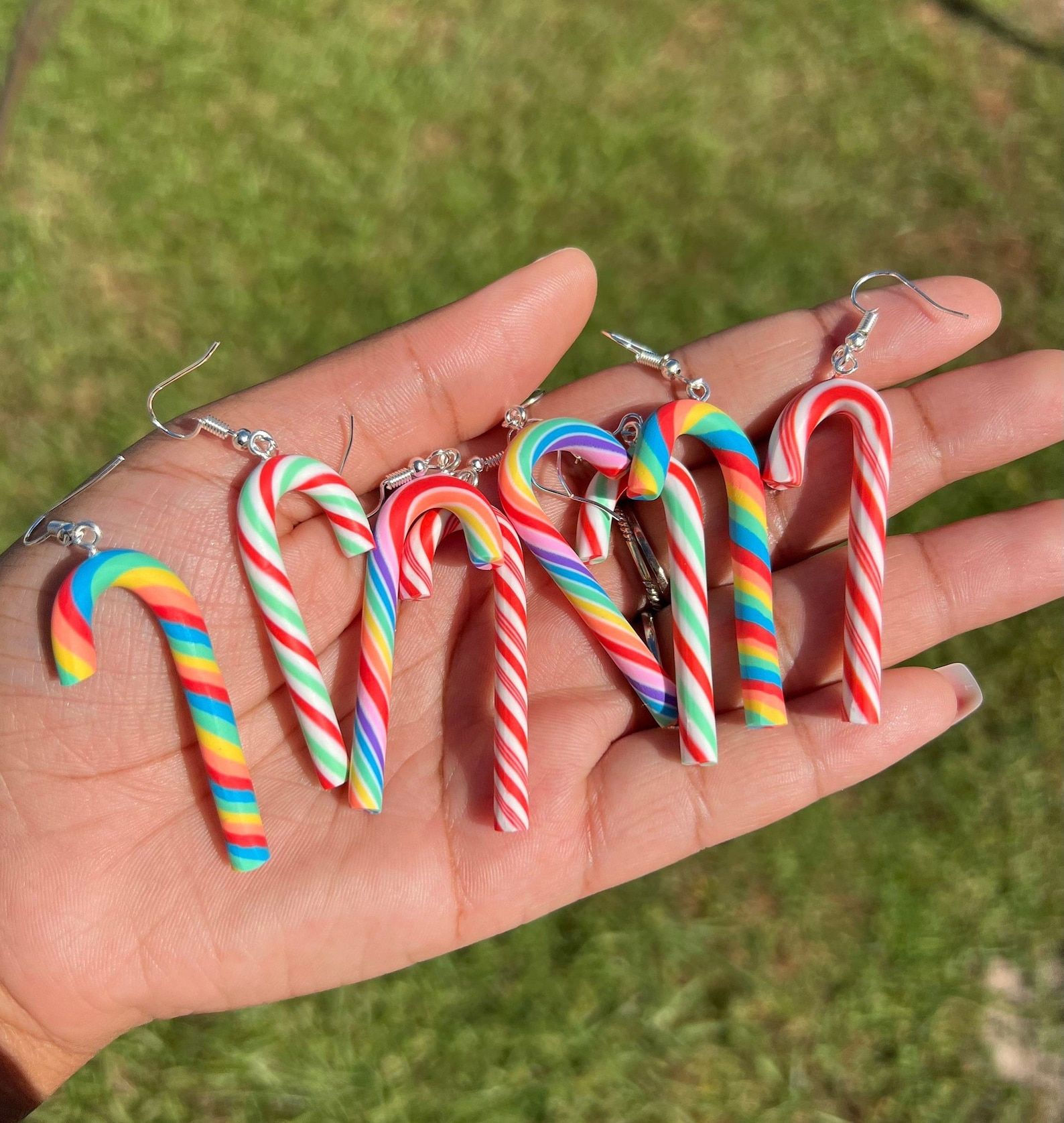 Christmas candy cane earrings inspiration