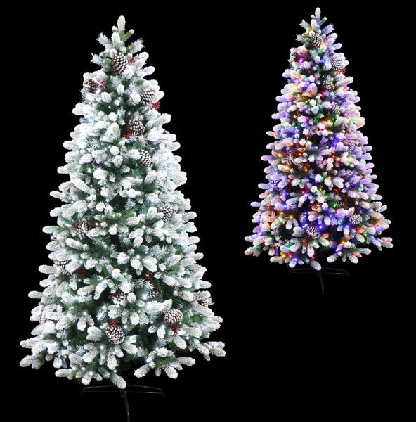 Frosted Pre-Lit Christmas Tree Decorating Ideas