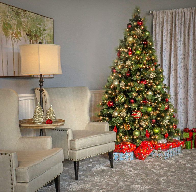 GE Carolina Pine Christmas Tree Decorating Ideas