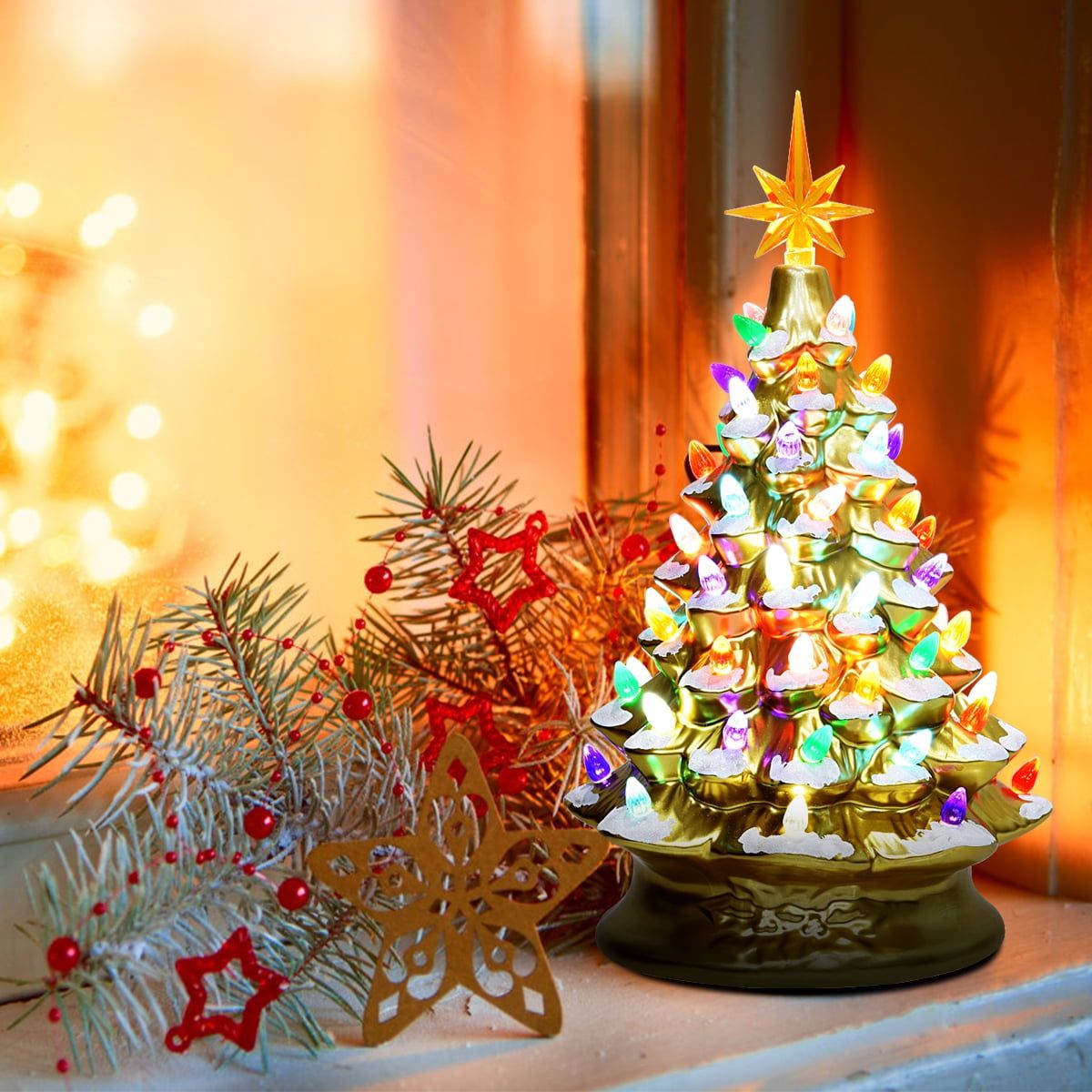 Tabletop Battery-Operated Christmas Tree