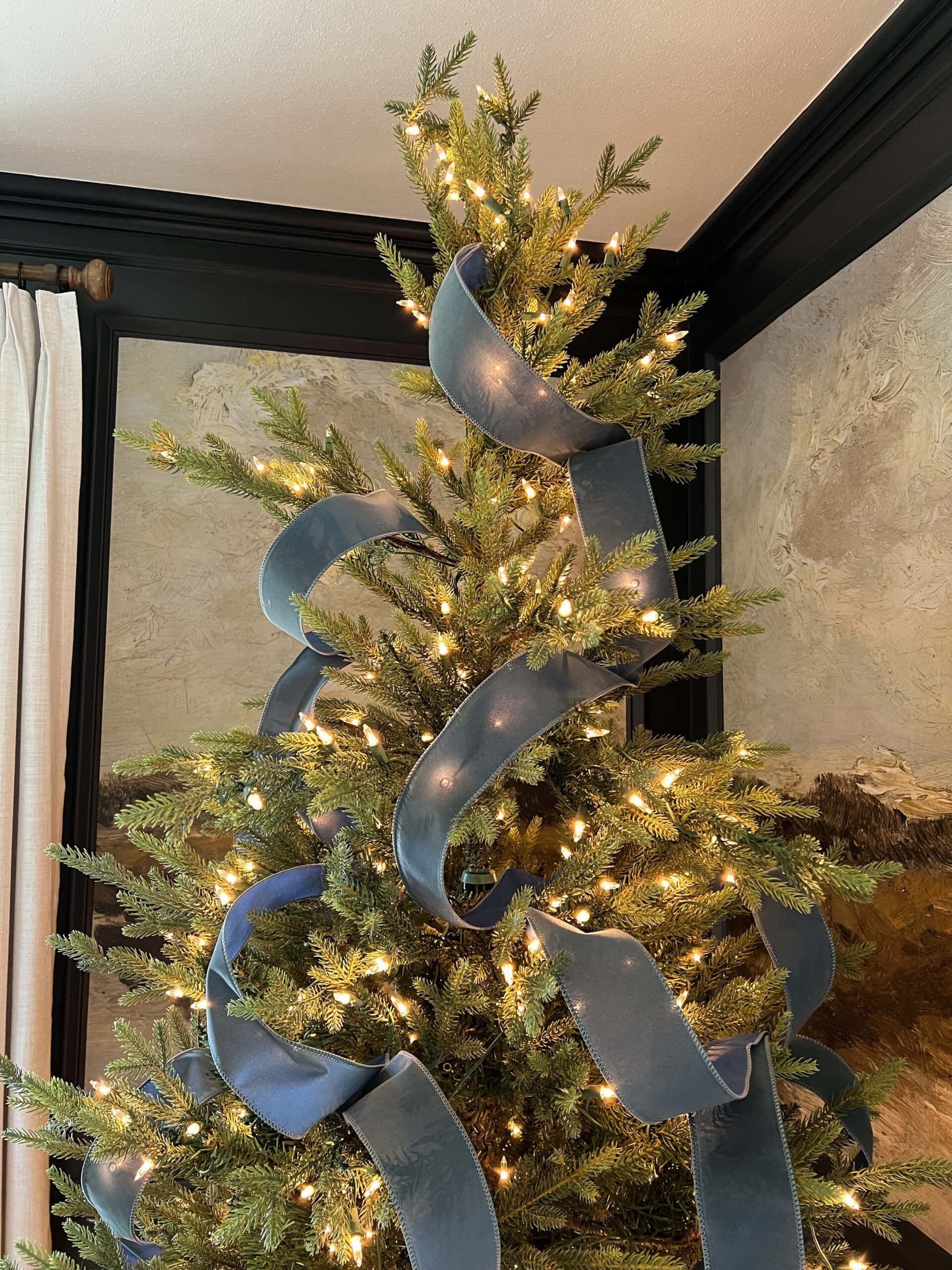 Waterfall Effect Christmas Tree Ideas with Ribbon