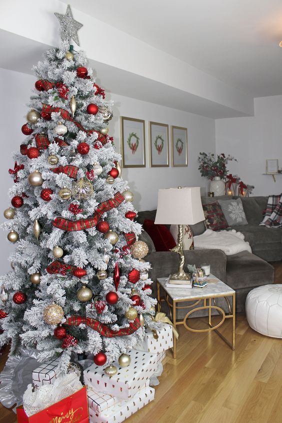 Red and Gold Christmas Tree Decorating Ideas