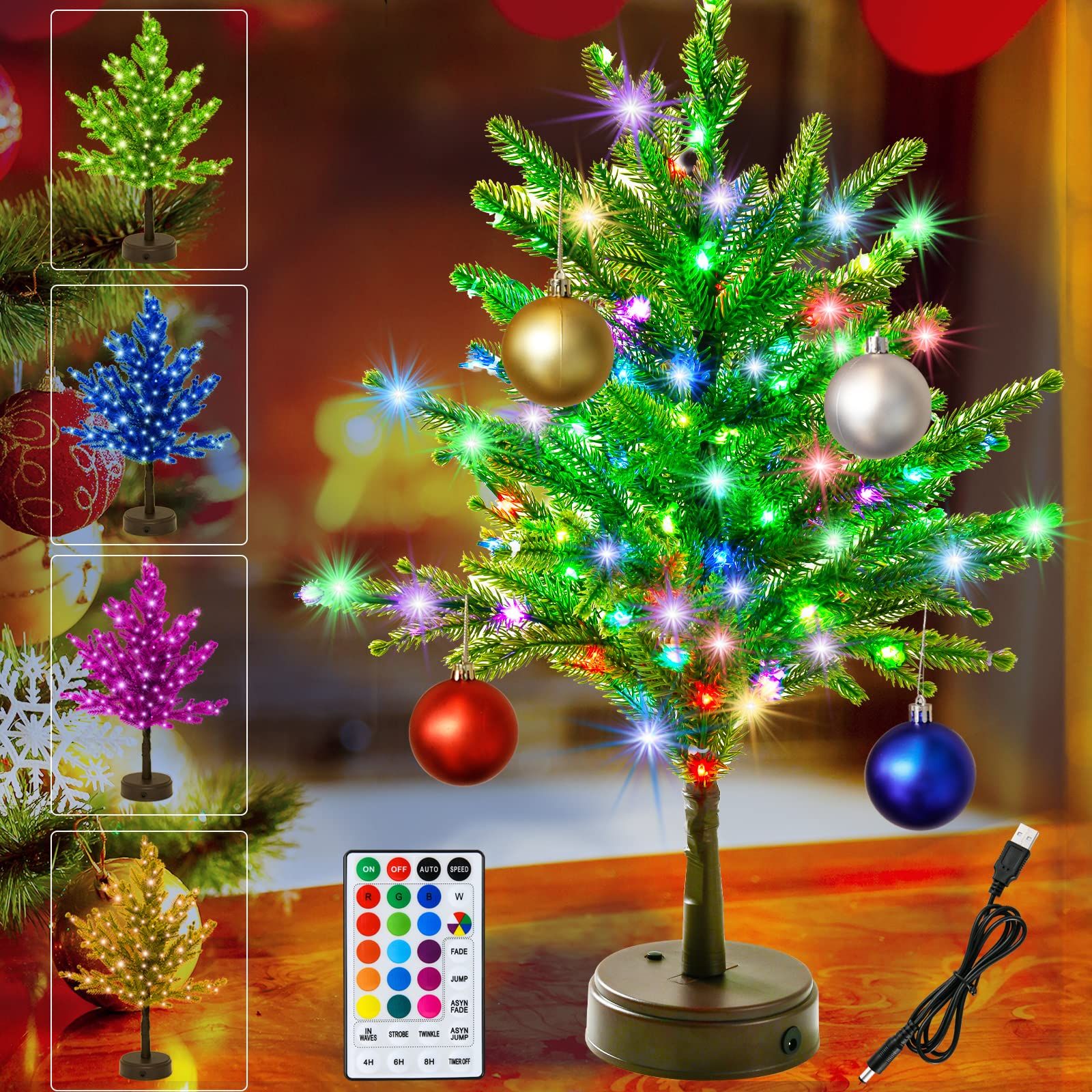 Colorful Artificial Christmas Trees Picture