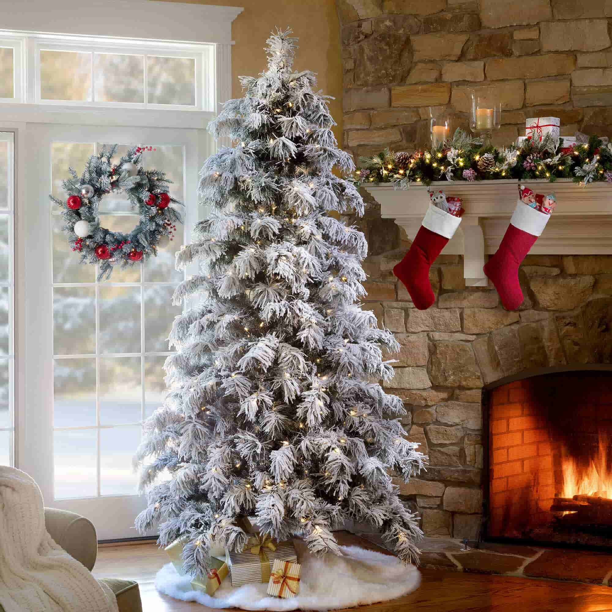 Flocked Christmas Tree Styles for Outdoors