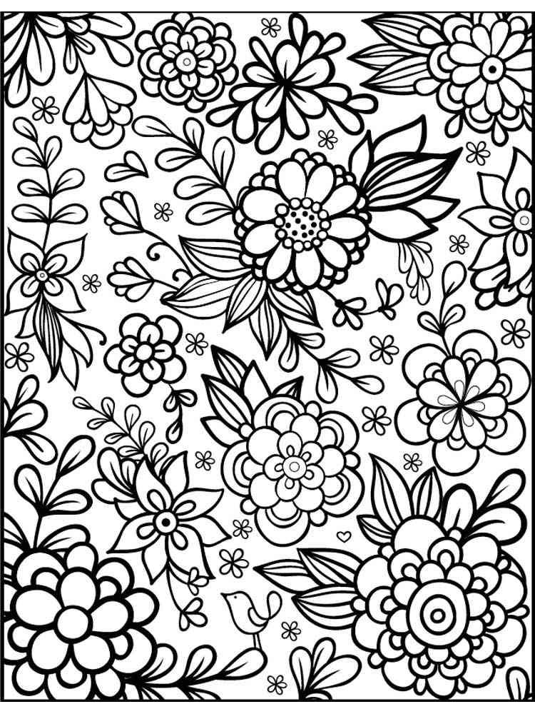 Holiday florals coloring pages for adults