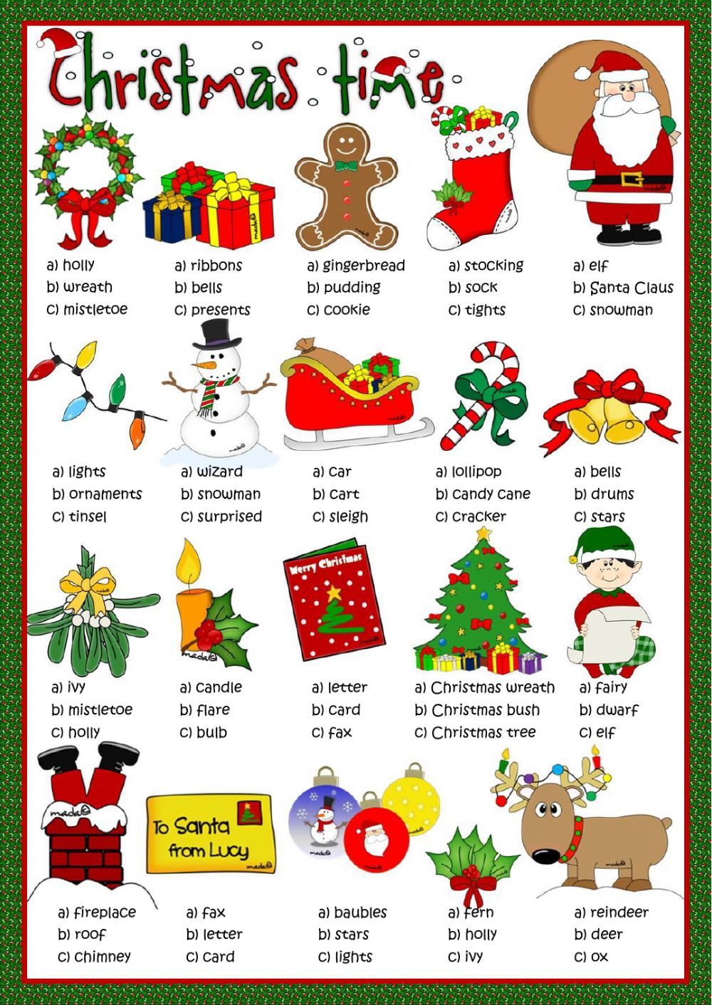 English Christmas Activities