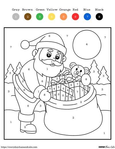 7 Christmas Number Coloring Pages To Enjoy