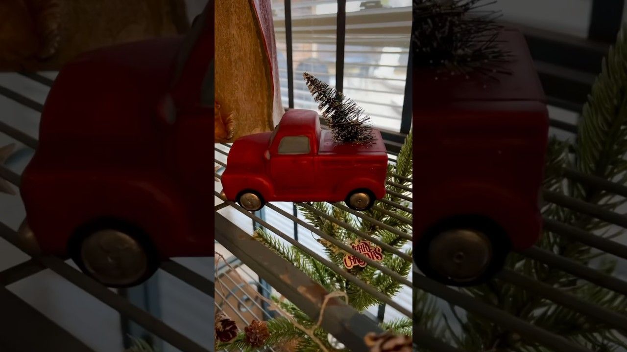 Christmas Tree Hauling Little Red Truck