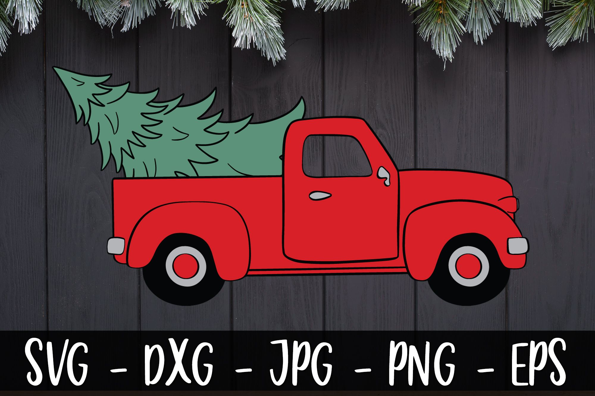 Best Red Pickup Truck Christmas Tree Svg Ideas