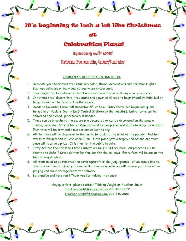 Christmas Tree Decorating Contest Rules