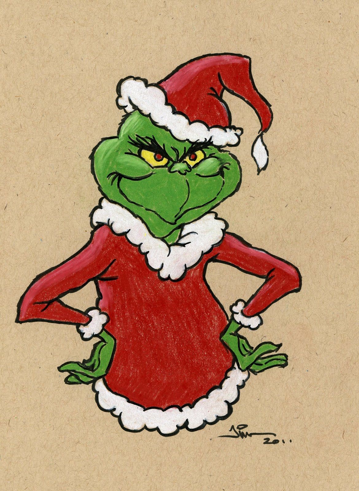 Christmas Grinch drawing ideas