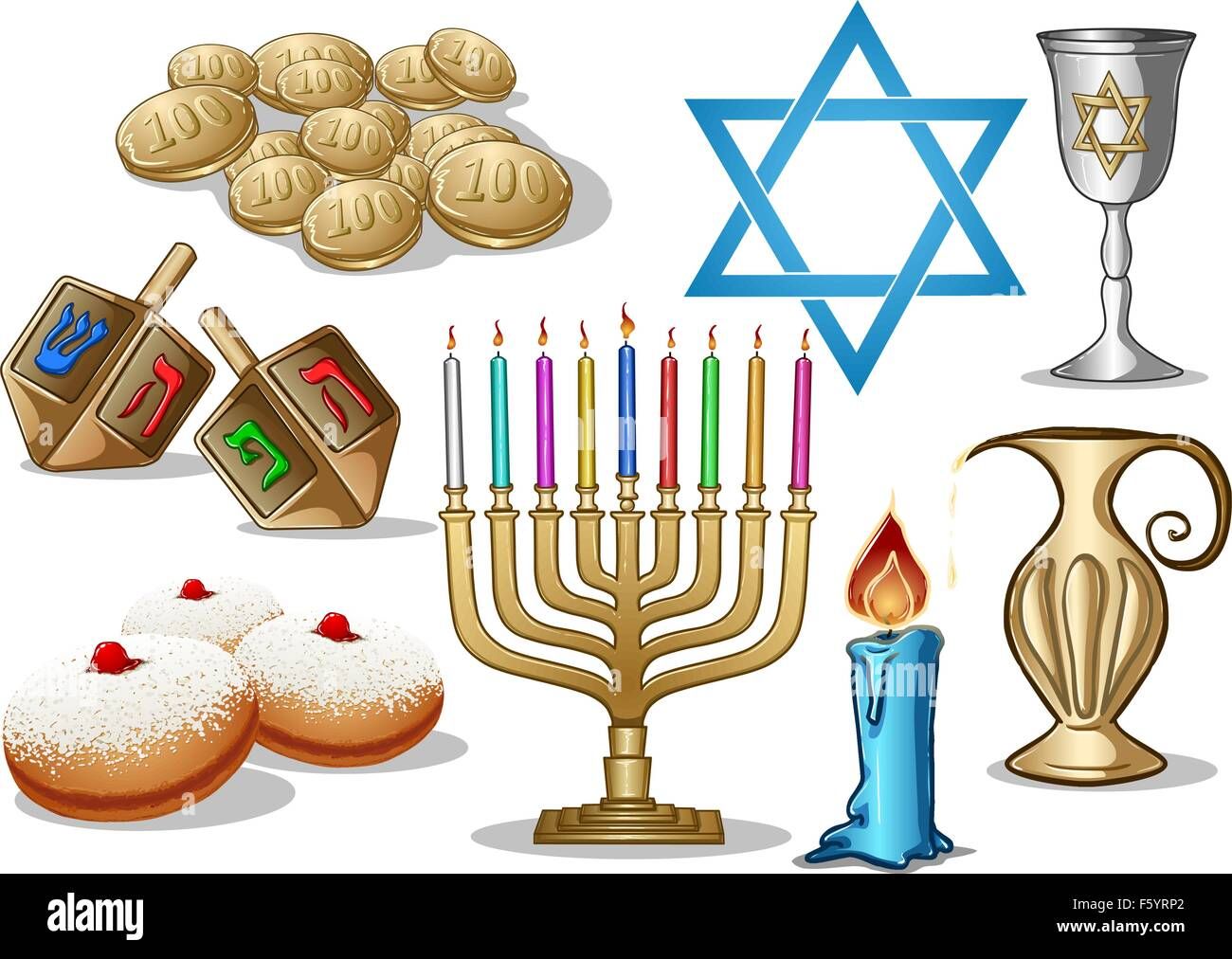 Christmas Hanukkah Symbols Combination