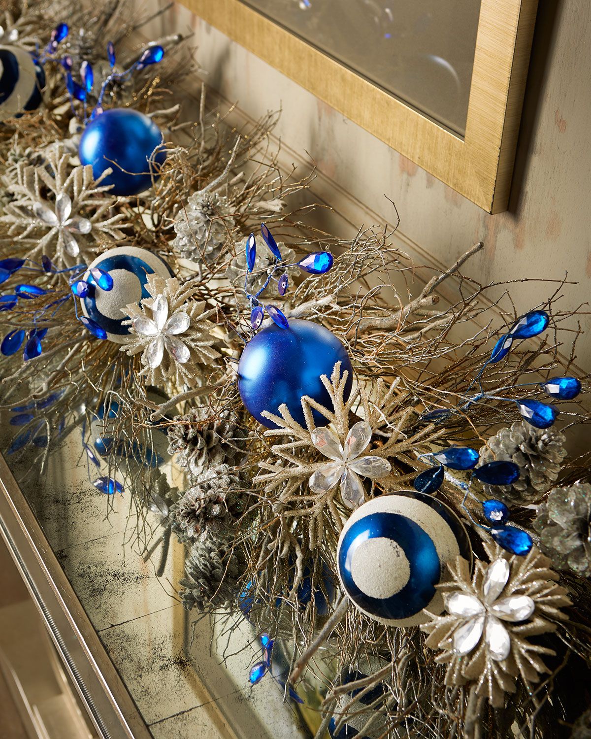 Blue Christmas Garland