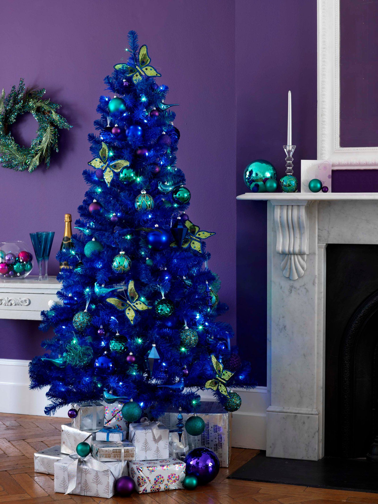 Blue Christmas Tree Decor