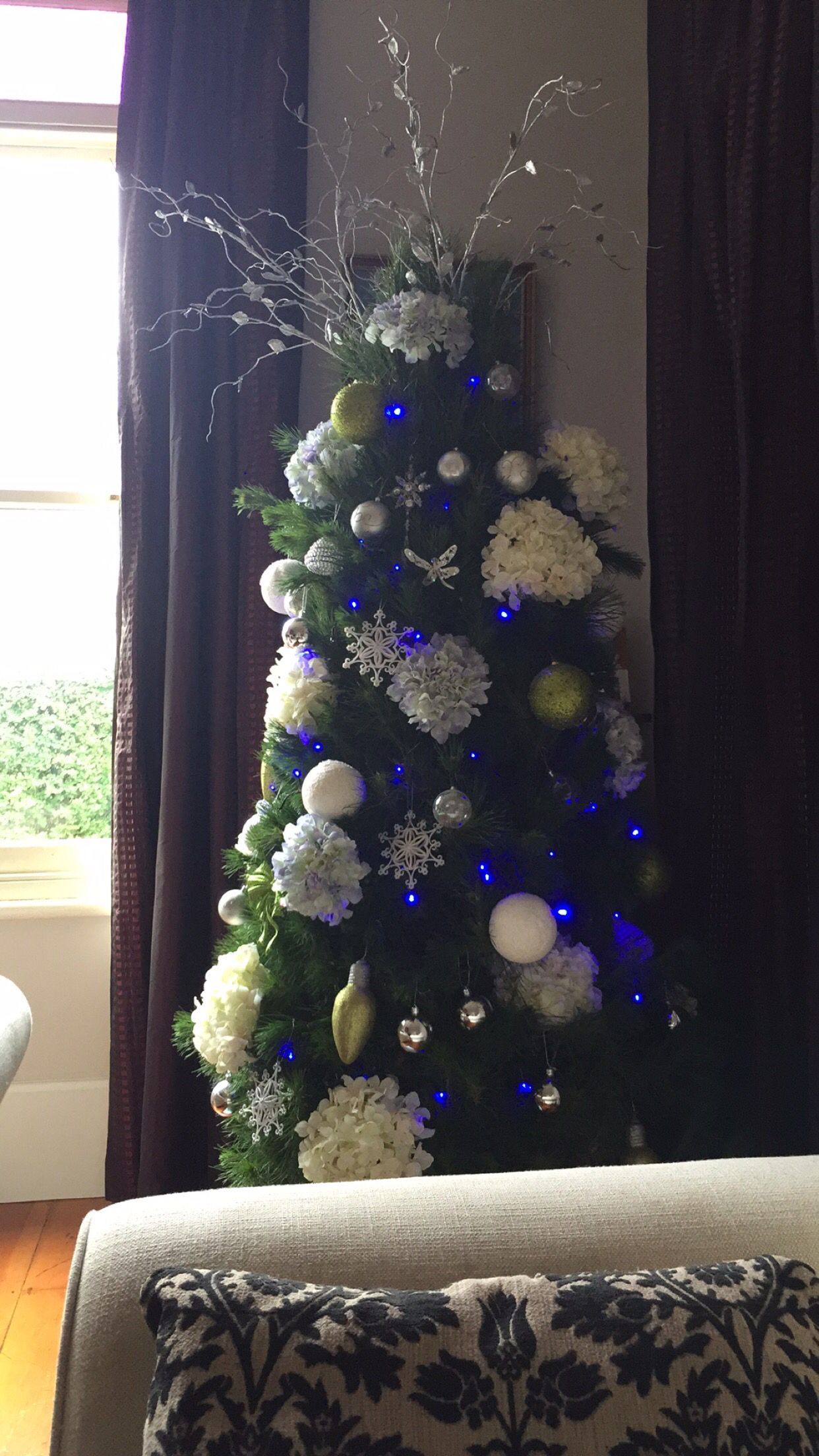 Blue Hydrangea Christmas Tree