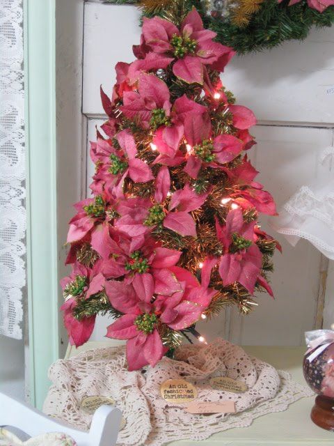 Boho Pink Poinsettia Tree