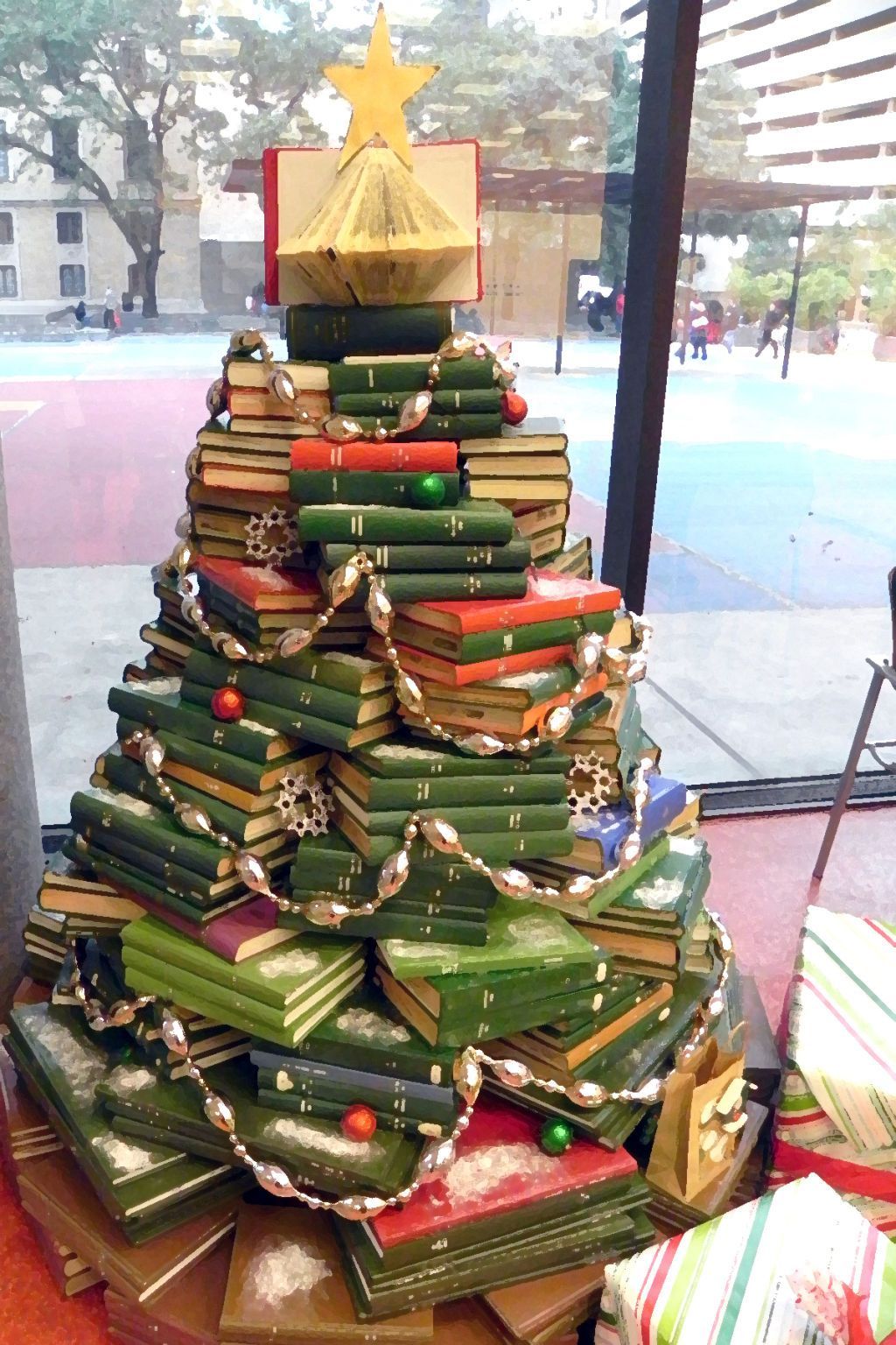 Book Christmas Tree with a Book Box