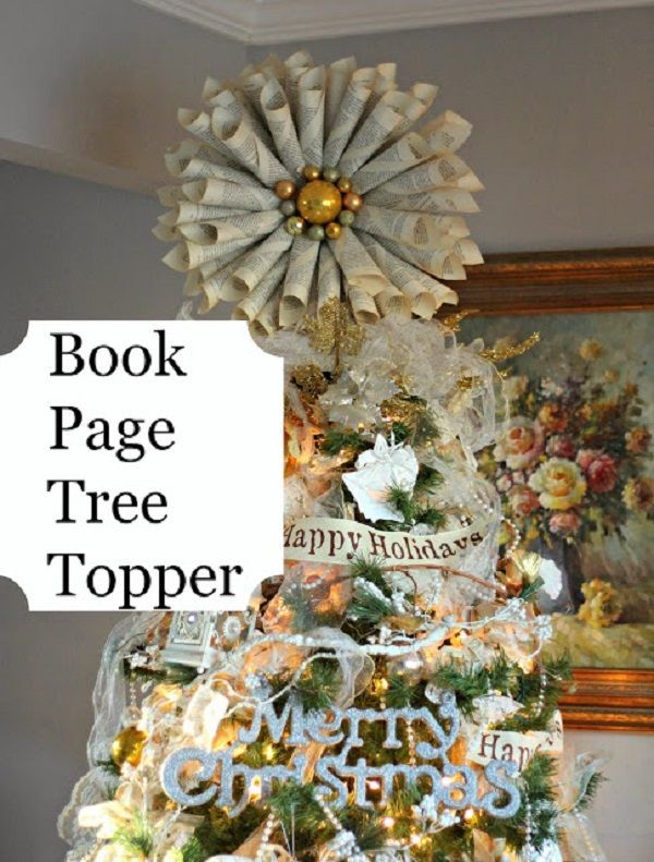 Book Christmas Tree with a Tree Topper