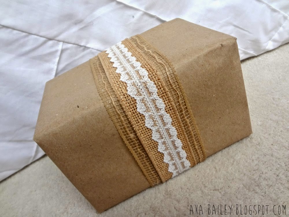 Burlap and Lace Gift Wrap