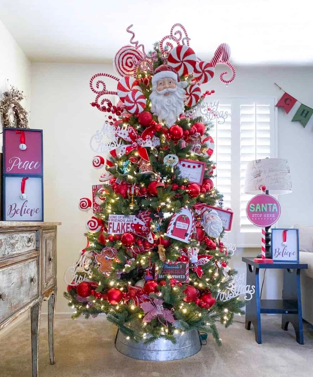 Candy Cane Garland Christmas Tree