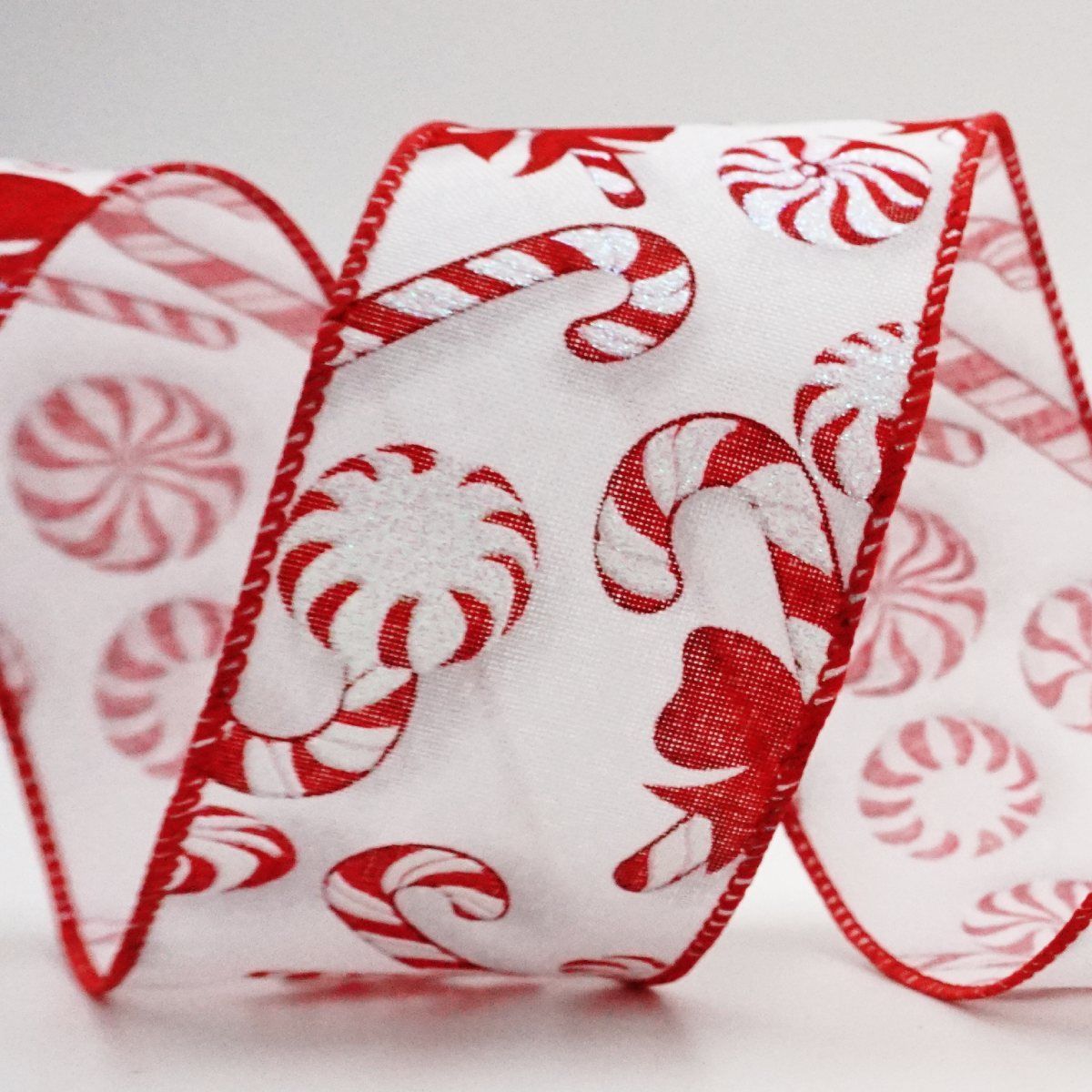 Candy Cane Ribbon Bow