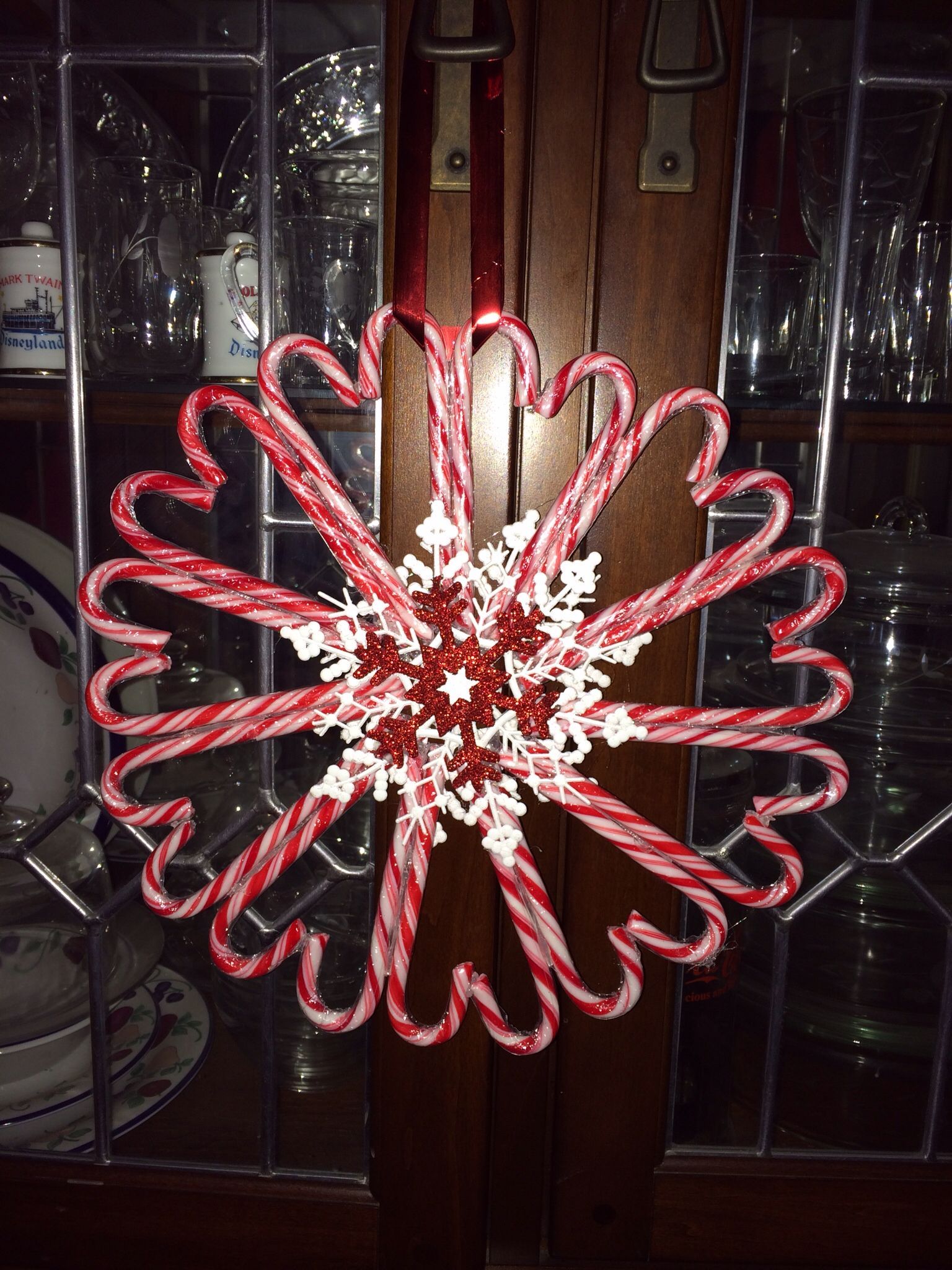 Candy Cane Snowflake Decoration