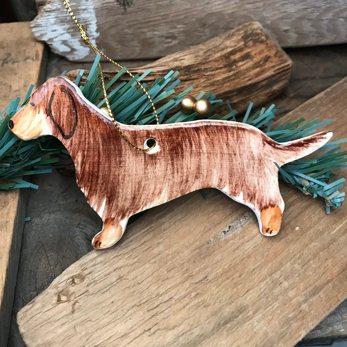 Ceramic Dachshund Ornament