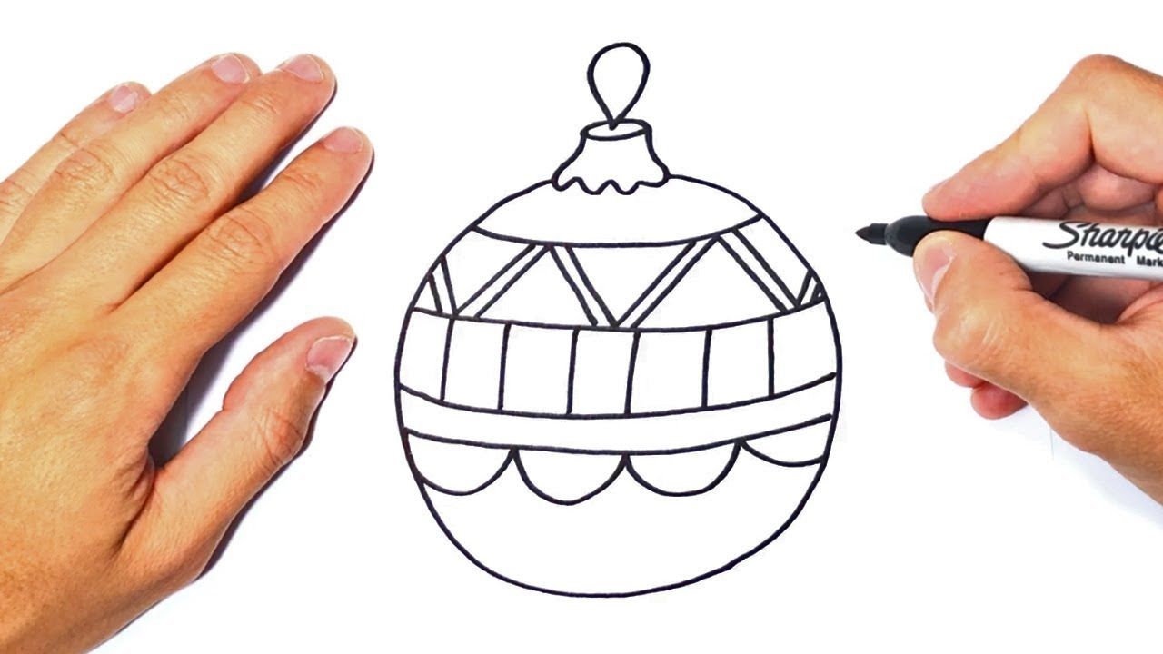 Christmas Ball Drawing Steps