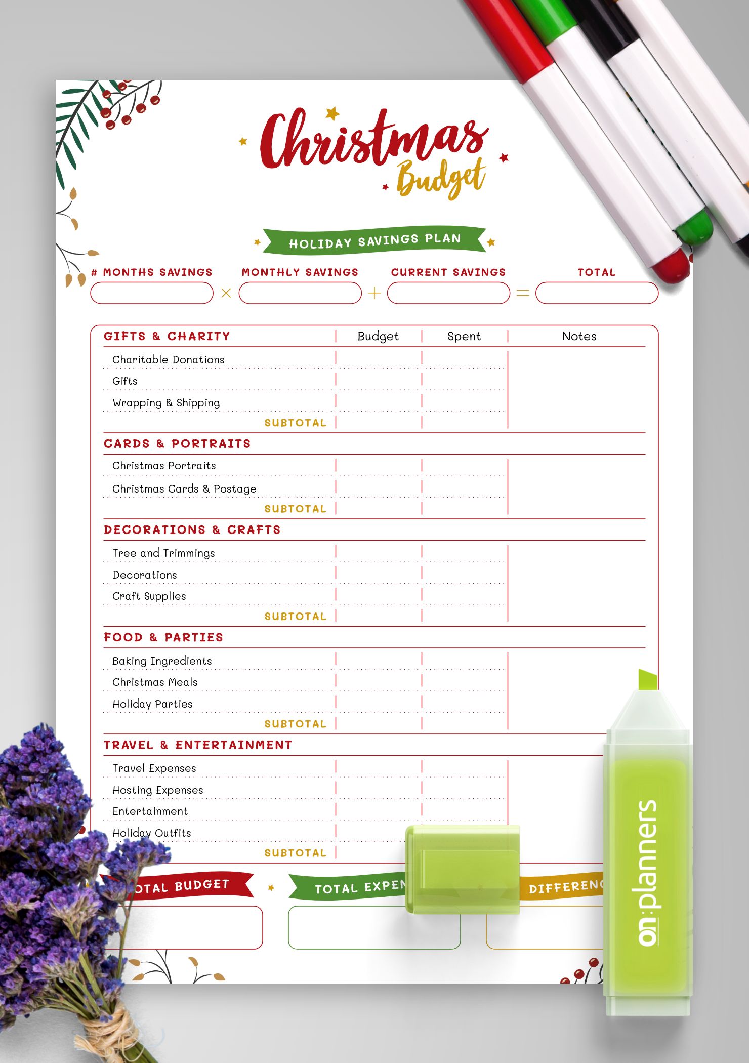 Create a Christmas budget