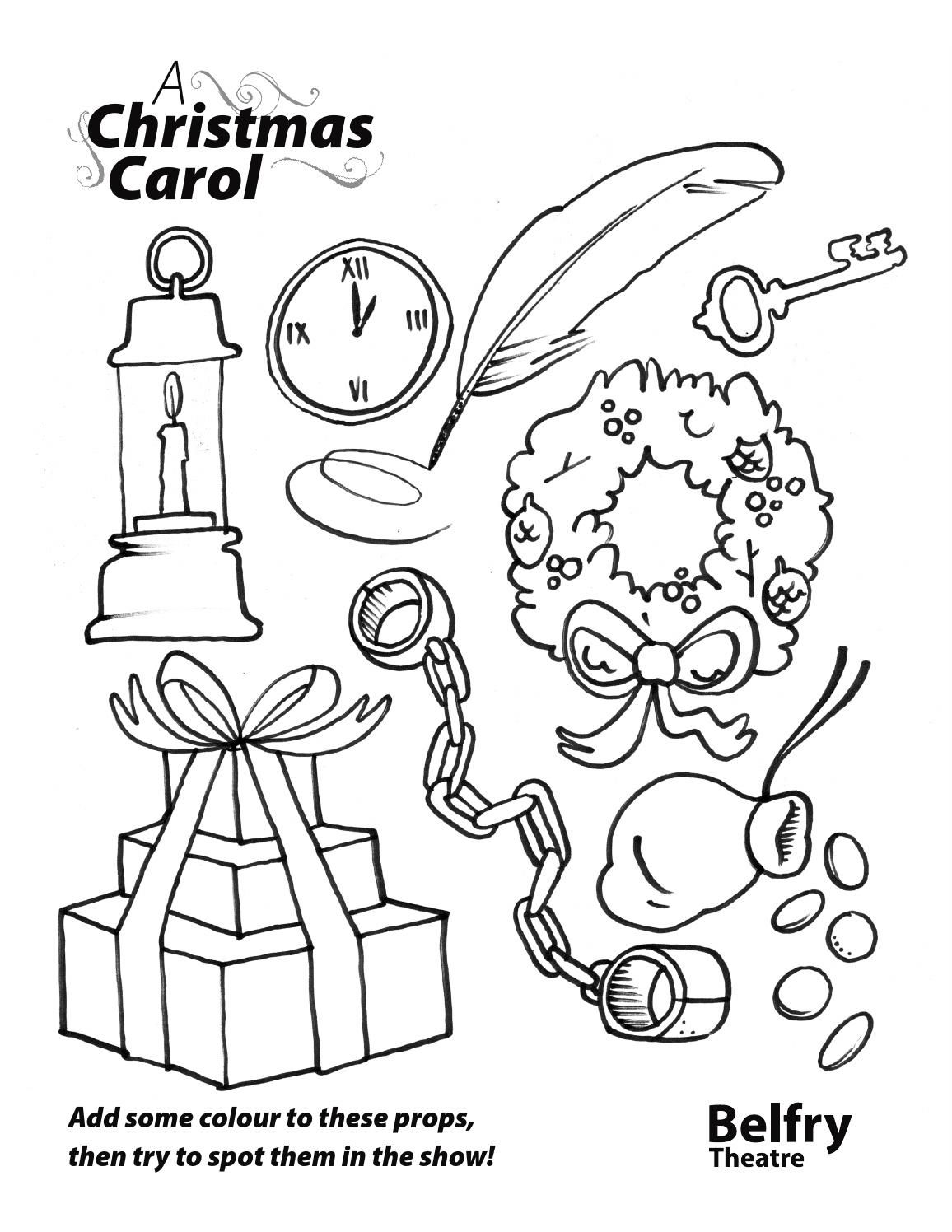 Christmas Carol Number Coloring Page