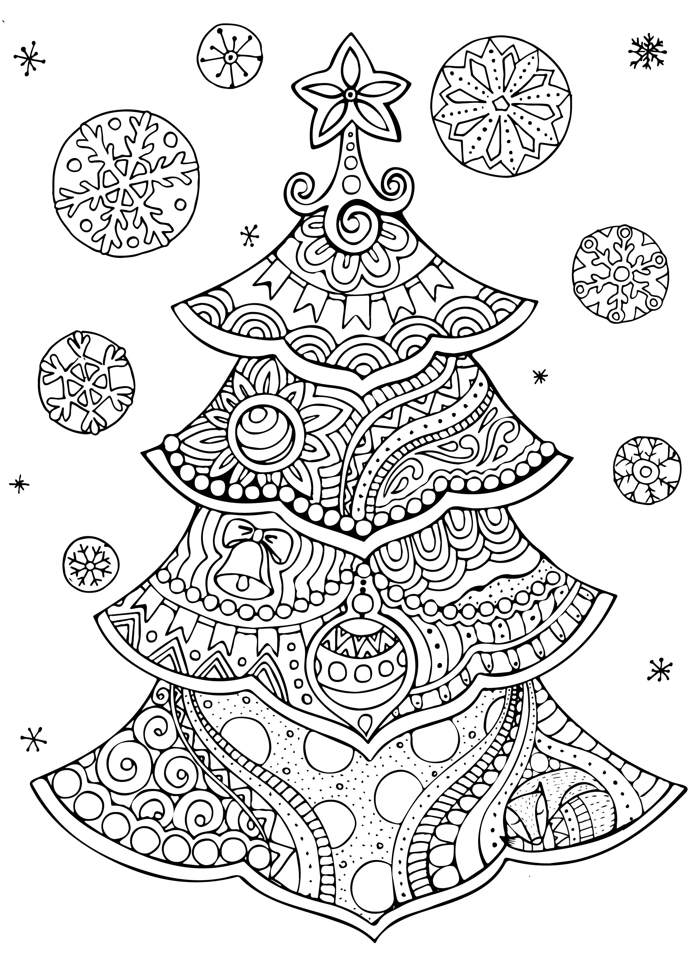 Christmas Coloring Poster For Kids And Adults