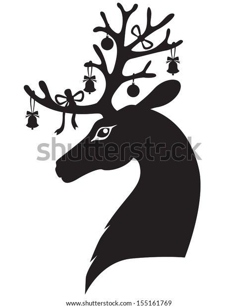 Christmas deer head and antlers