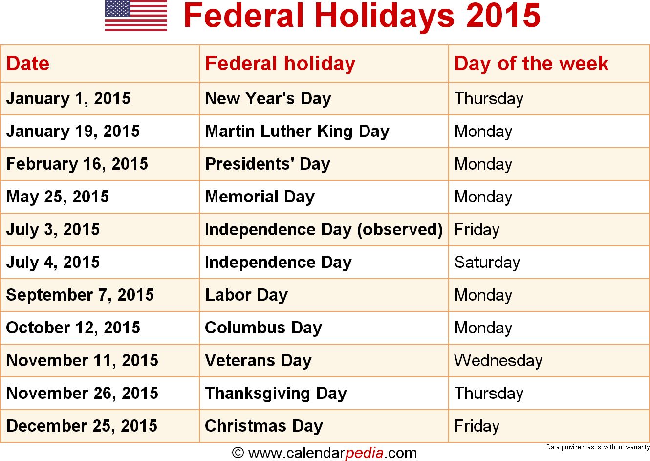 Christmas Eve A Federal Holiday In 2015