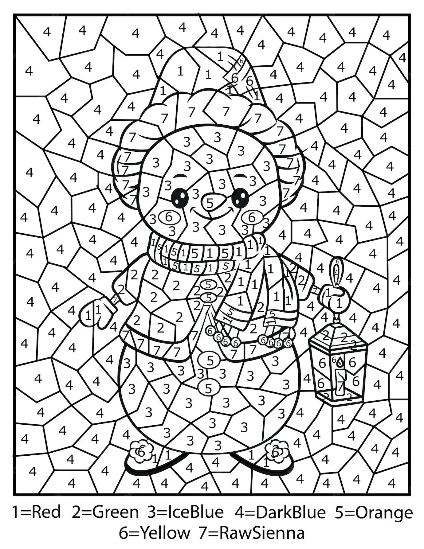 Christmas Number Coloring Pages for Adults