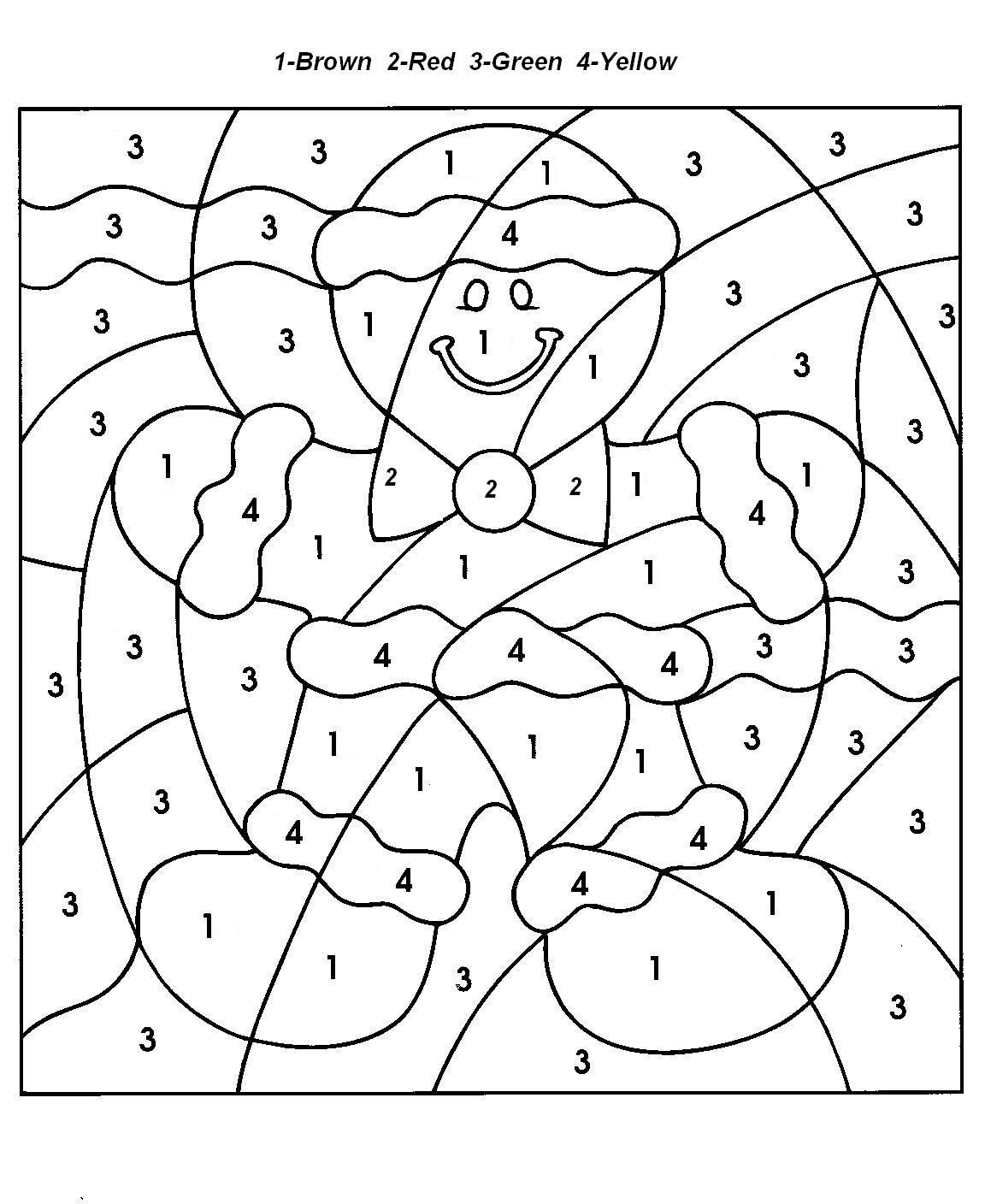 Christmas Number Coloring Pages for Kids