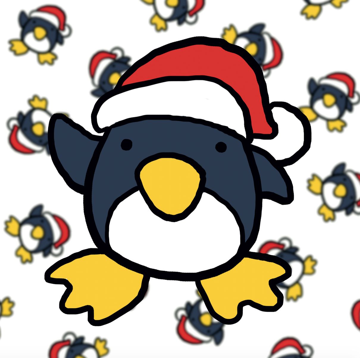 Christmas Penguin Drawing Ideas