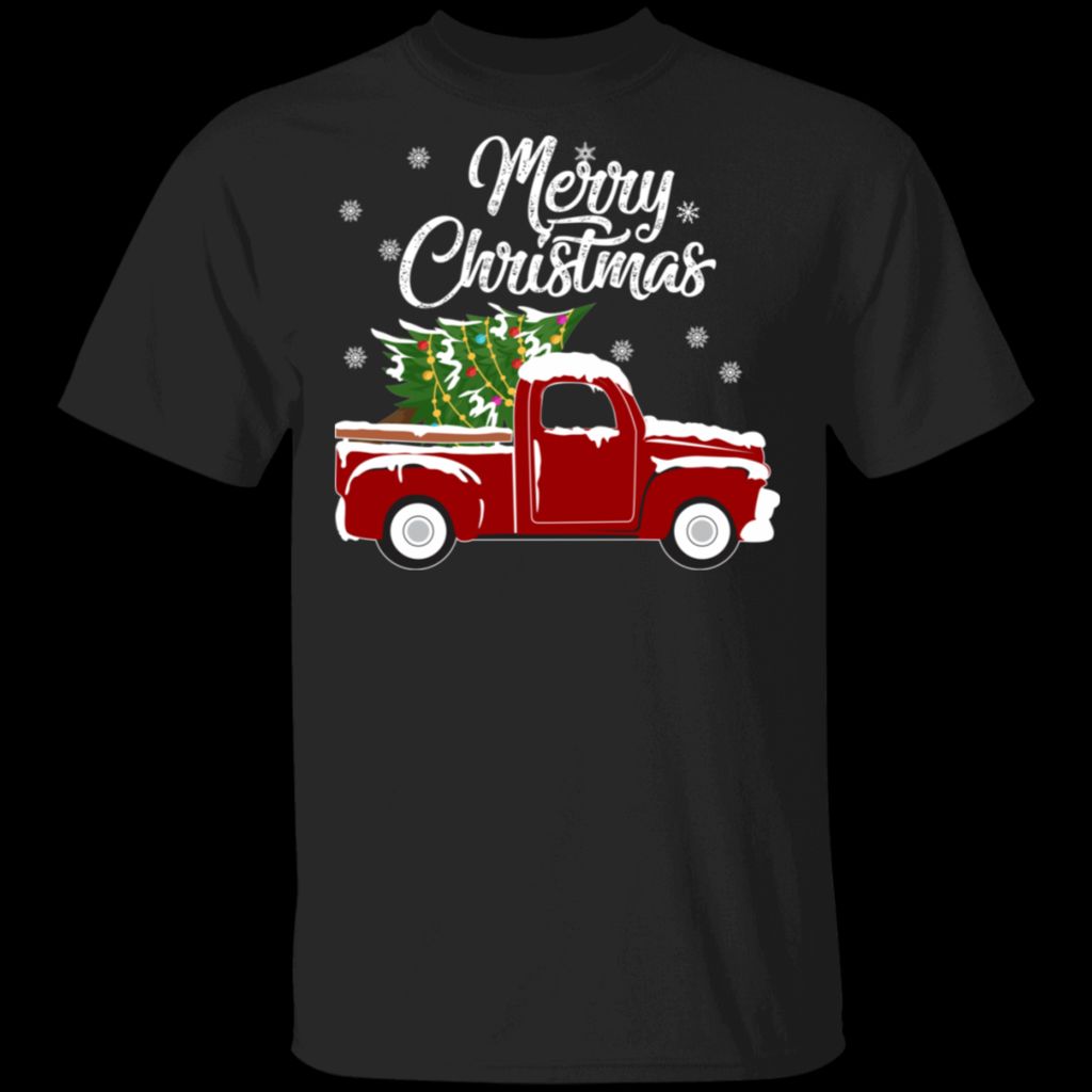 Christmas Red Pickup Truck Graphic Tees