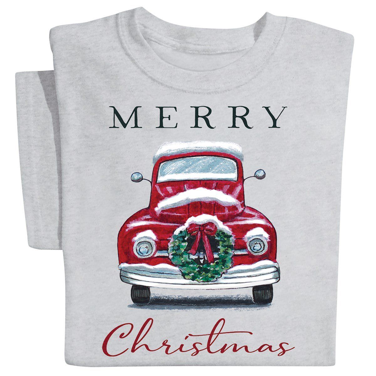 Christmas Red Pickup Truck Shirt Designs