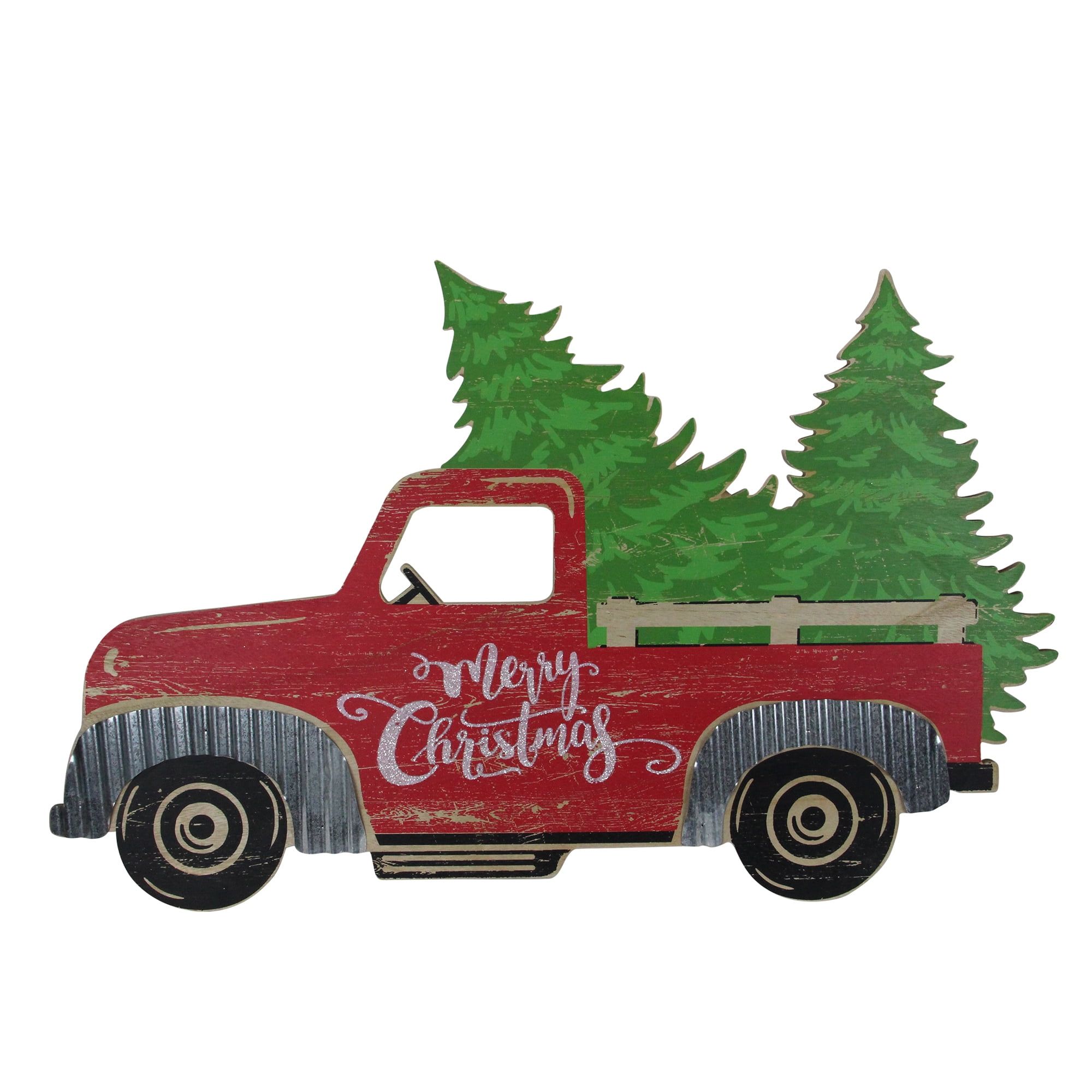 Christmas Red Pickup Truck