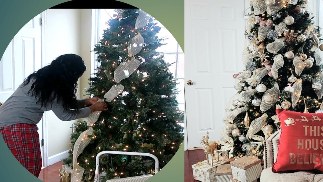 Christmas Tree Decorating With Ribbon On Youtube