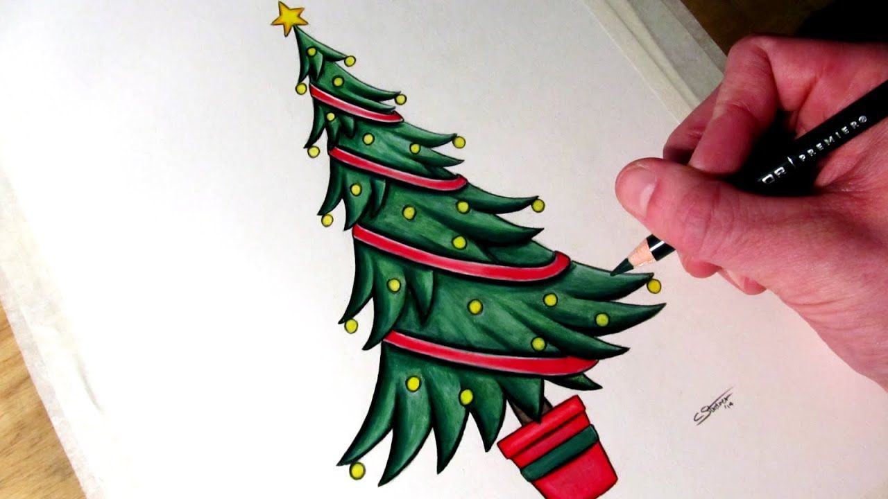 Christmas Tree Drawing for Adults