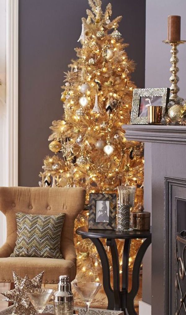 Christmas Tree with Gold Accents