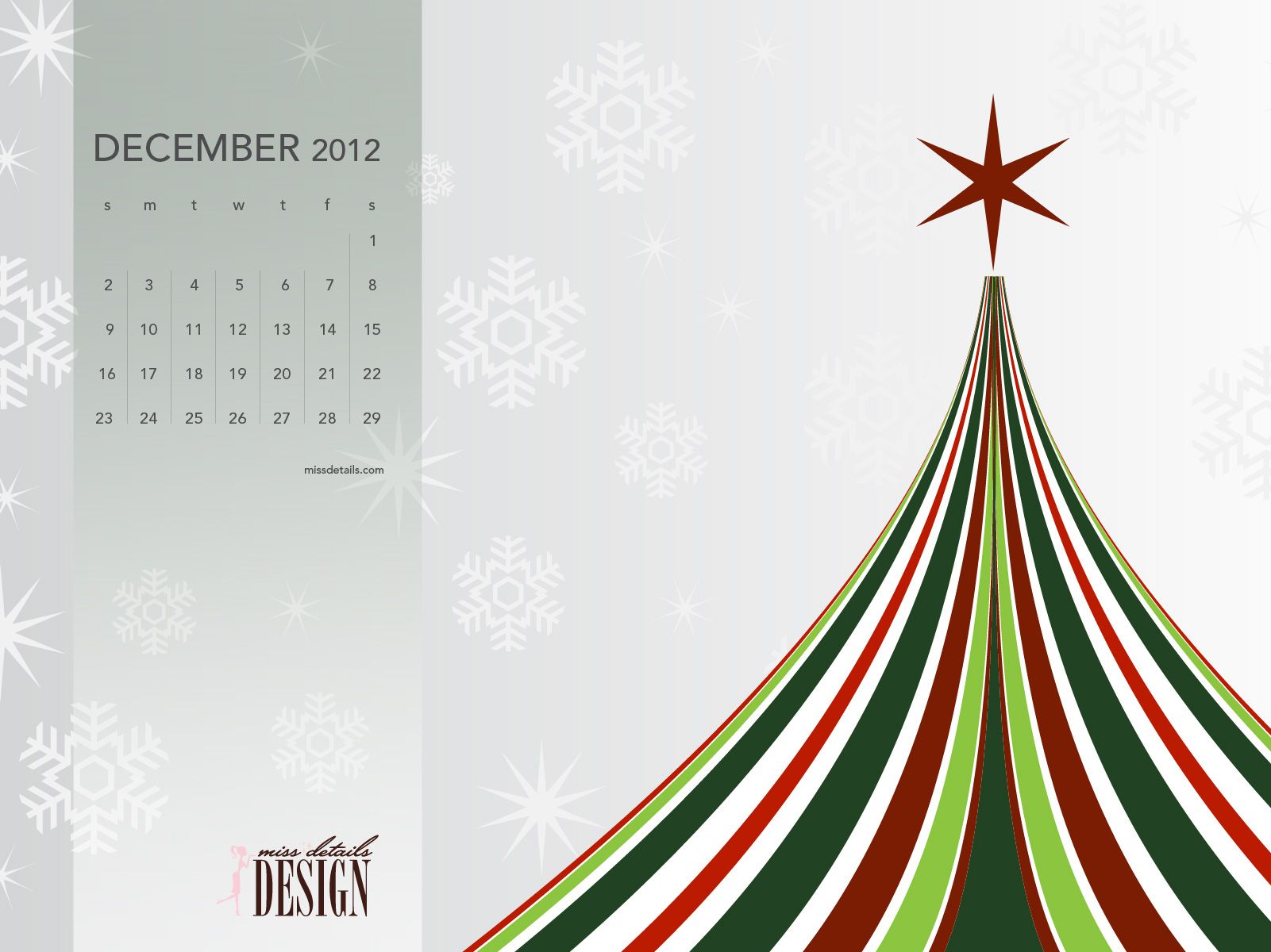 Christmas Tree Lights Desktop Calendar