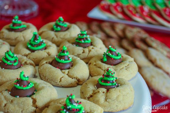 Christmas Tree Peanut Butter Blossoms