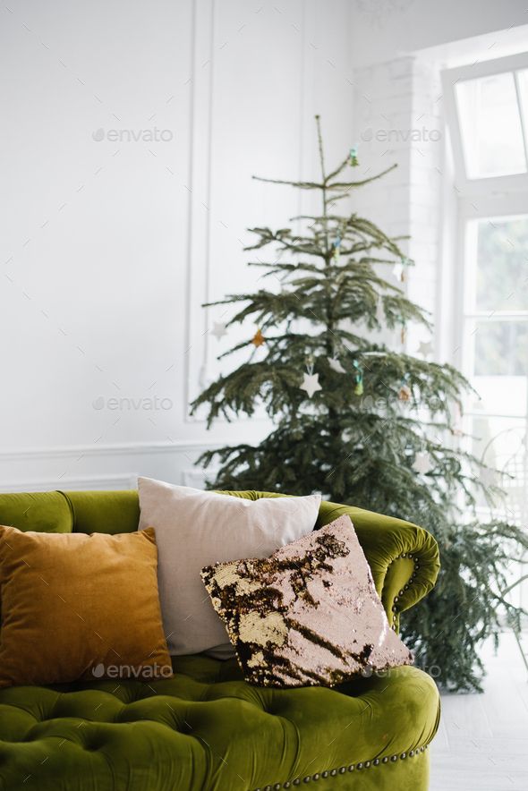 Christmas Tree Pillows Living Room