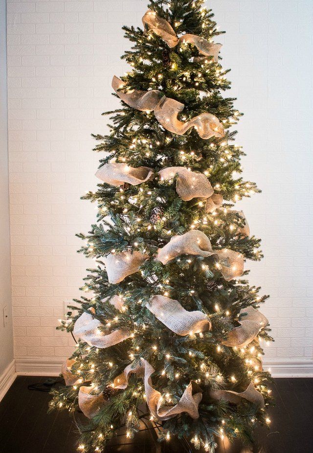 Christmas tree ribbon garland wrap