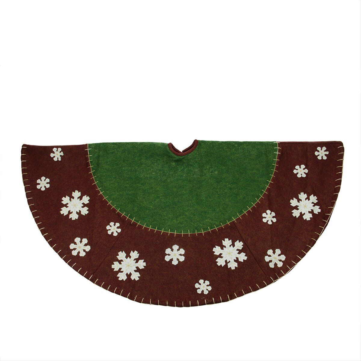 Snowflake Applique Christmas Tree Skirt