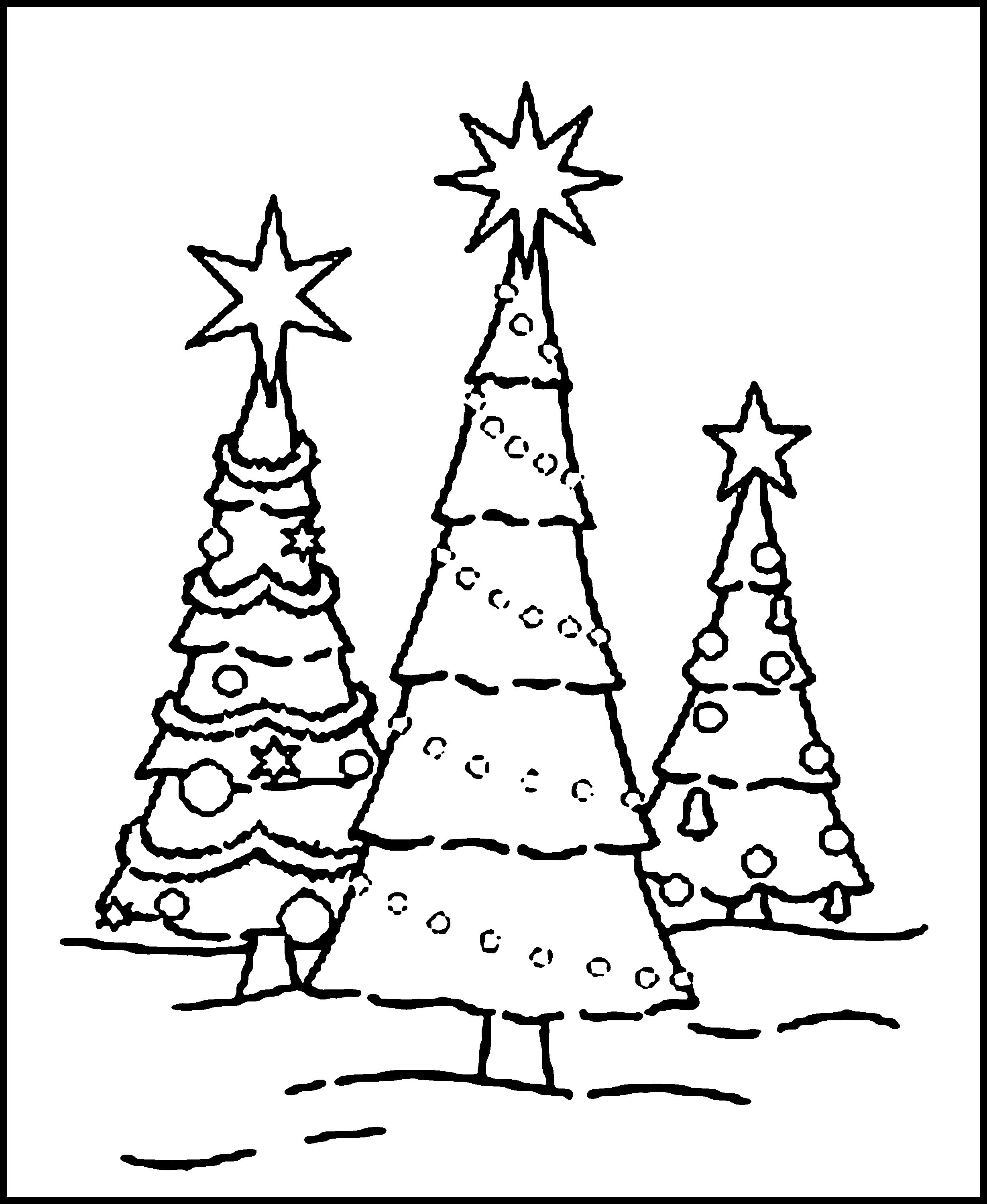 Christmas Trees Coloring Page For Kids Free Printables