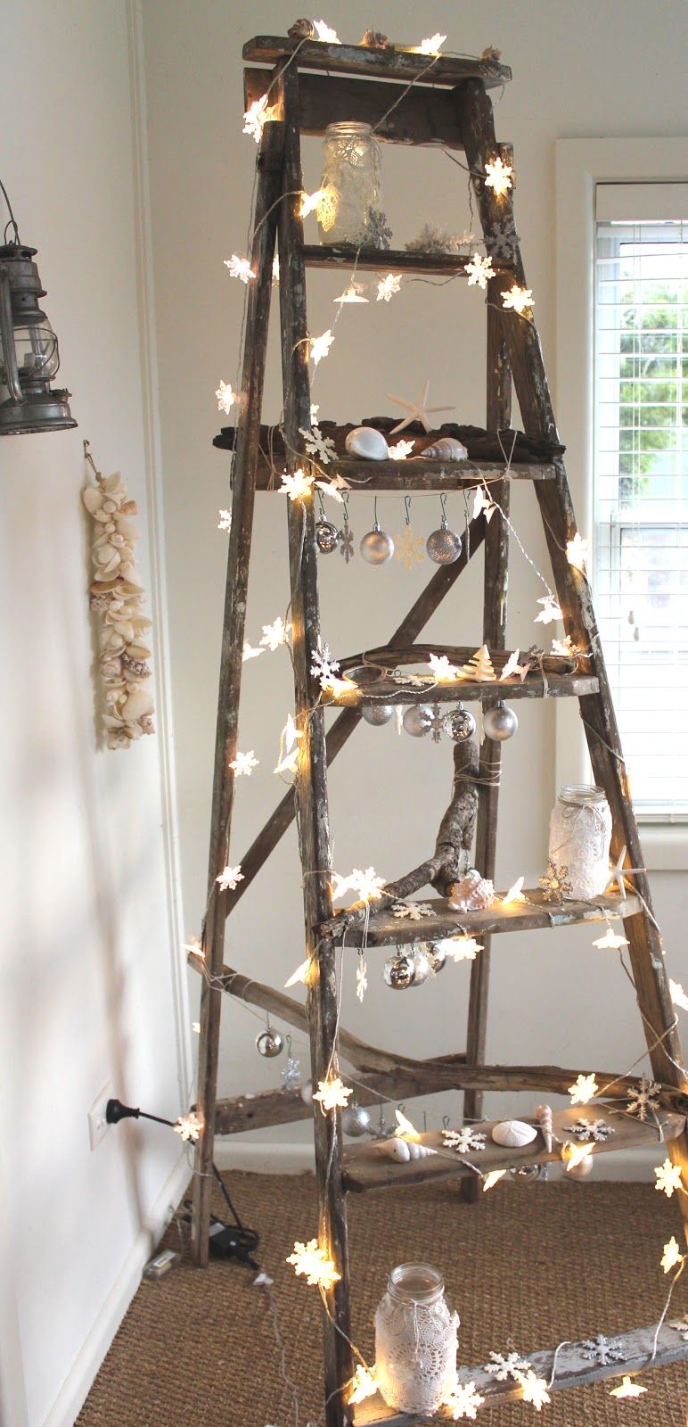 Coastal Christmas Ladder Display